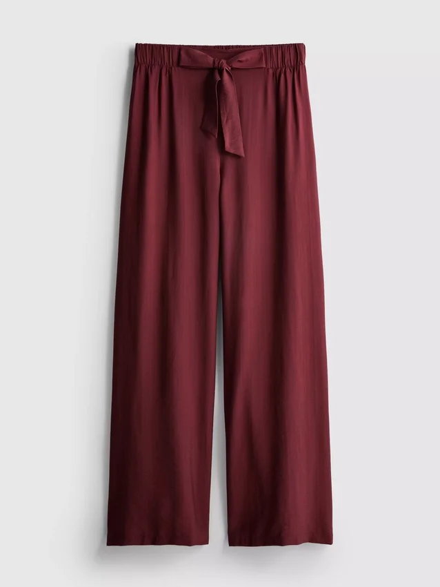 Pantalones palazzo con detalle de moño