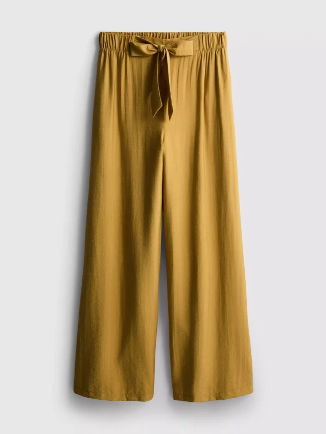 Pantalones palazzo con detalle de moño