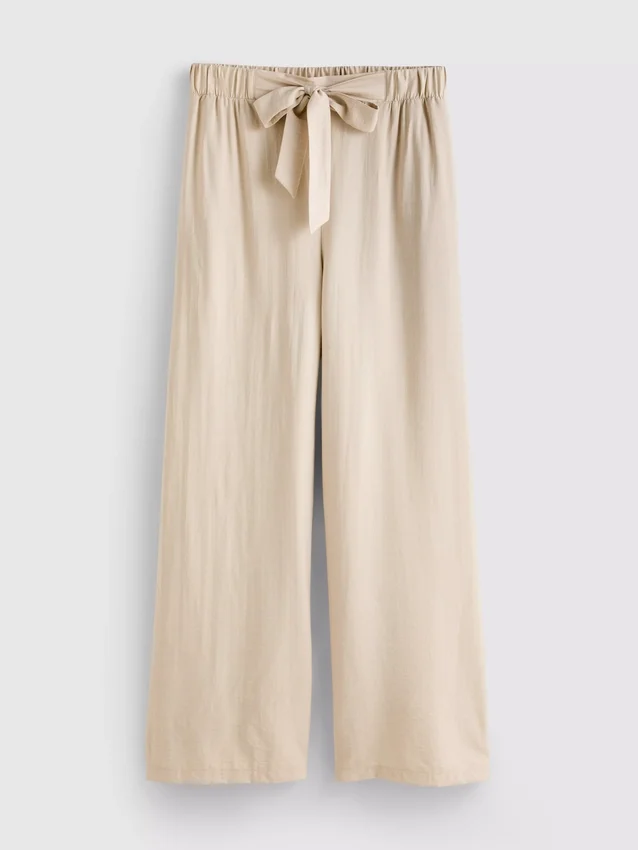 Pantalones palazzo con detalle de moño