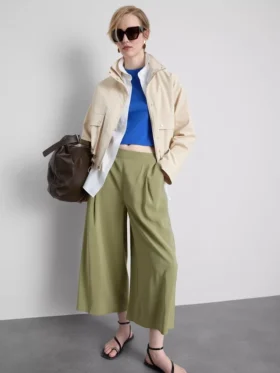 Pantalones tipo culotte de tiro medio y pierna ancha