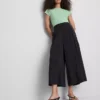 Pantalones tipo culotte de tiro medio y pierna ancha