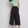 Pantalones tipo culotte de tiro medio y pierna ancha