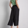 Pantalones tipo culotte de tiro medio y pierna ancha