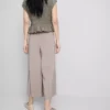 Pantalones tipo culotte de tiro medio y pierna ancha