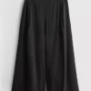 Pantalones tipo culotte de tiro medio y pierna ancha