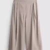 Pantalones tipo culotte de tiro medio y pierna ancha