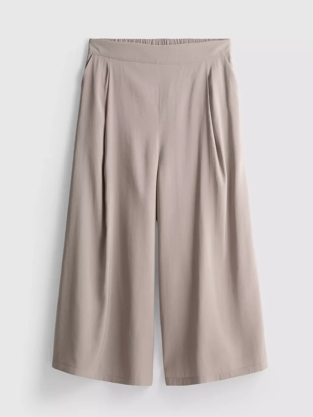 Pantalones tipo culotte de tiro medio y pierna ancha