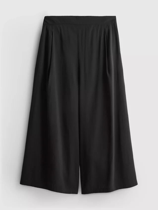 Pantalones tipo culotte de tiro medio y pierna ancha