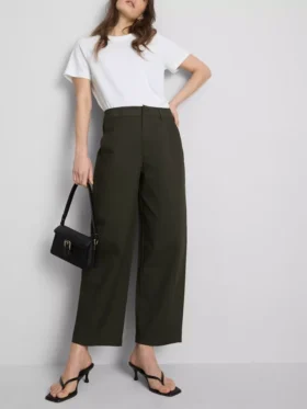 Pantalones utilitarios de corte acampanado con alto contenido de algodón