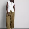 Pantalones utilitarios de pierna ancha con detalle de costura