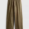 Pantalones utilitarios de pierna ancha con detalle de costura