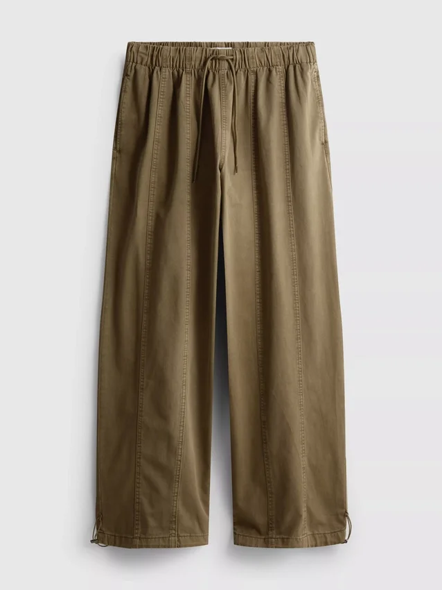 Pantalones utilitarios de pierna ancha con detalle de costura