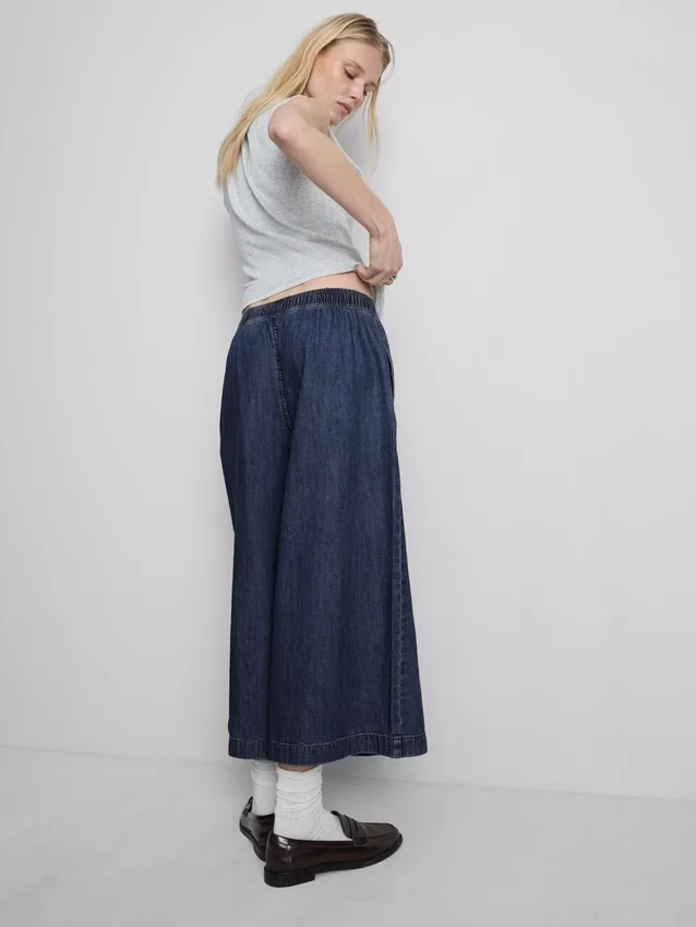 Pantalones vaqueros tipo culote de pierna ancha