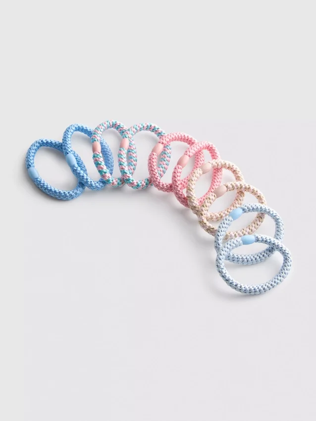 Paquete de 10 elásticos trenzados para el cabello