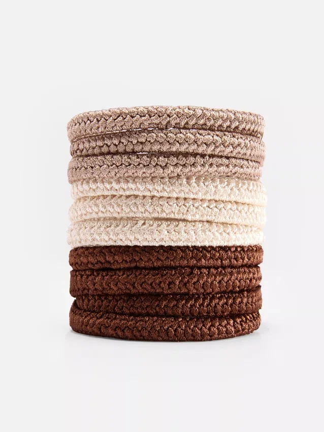 Paquete de 10 ligas gruesas para el cabello
