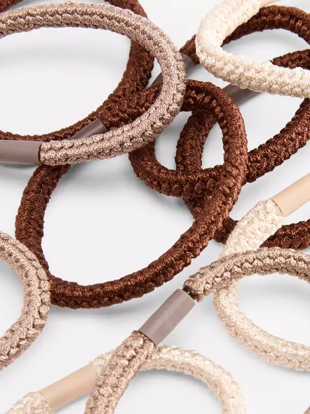 Paquete de 10 ligas gruesas para el cabello