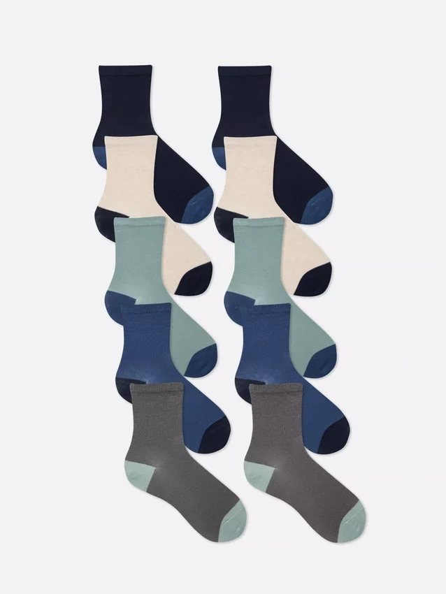 Paquete de 10 pares de calcetines de tobillo con costura plana