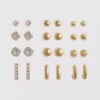 Paquete de 12 aretes de botón y de aro