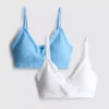 Paquete de 2 bralettes sin costuras con ribete de encaje