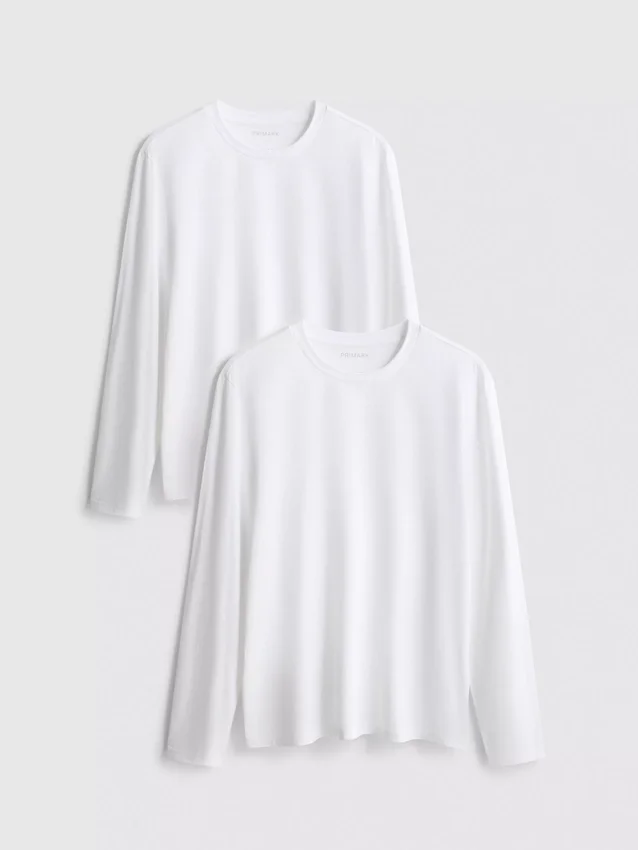 Paquete de 2 camisas de algodón de manga larga