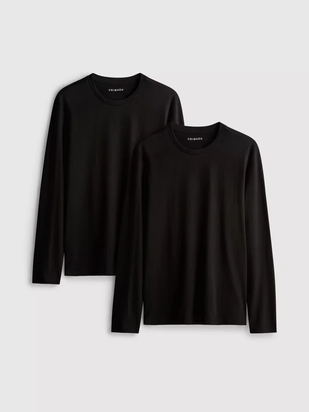 Paquete de 2 camisas de algodón de manga larga