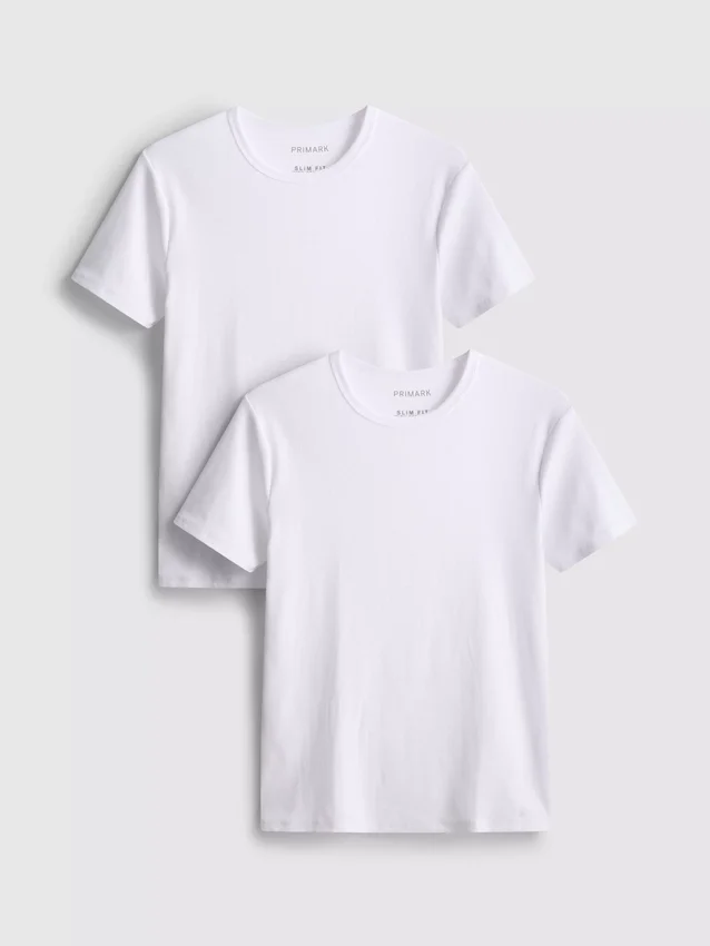 Paquete de 2 camisetas de manga corta con textura acanalada