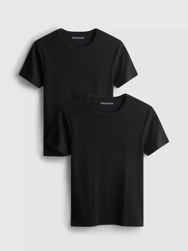 Paquete de 2 camisetas de manga corta con textura acanalada