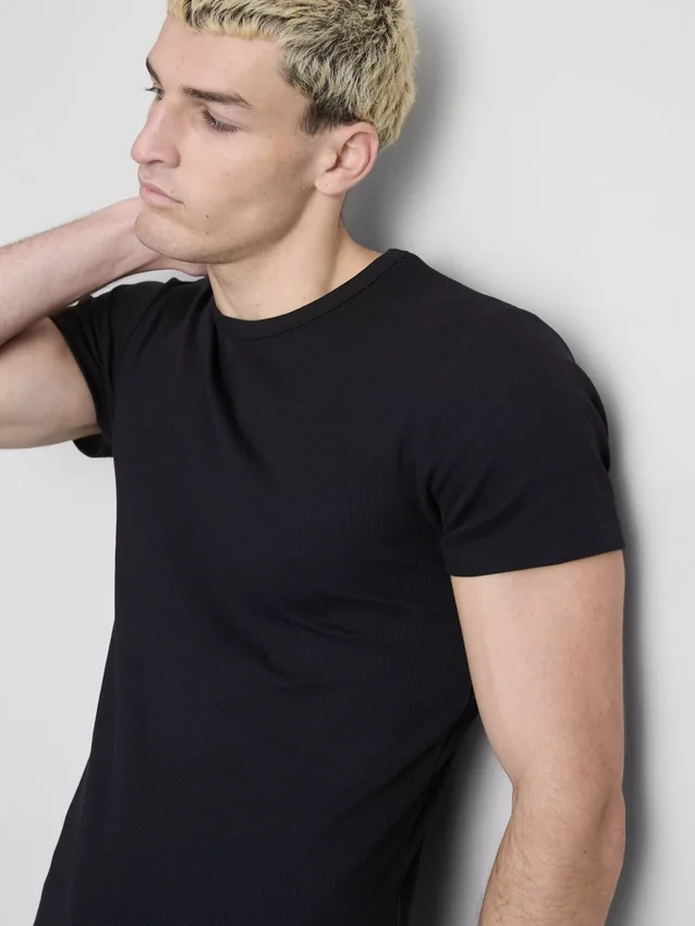 Paquete de 2 camisetas de manga corta con textura acanalada