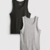 Paquete de 2 camisetas sin mangas acanaladas