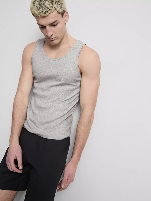 Paquete de 2 camisetas sin mangas acanaladas
