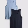 Paquete de 2 camisetas sin mangas básicas