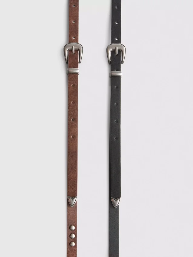 Paquete de 2 cinturones con hebilla estilo western