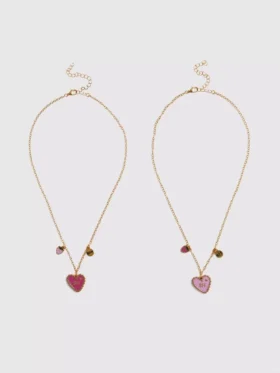 Paquete de 2 collares de corazones «BFF»