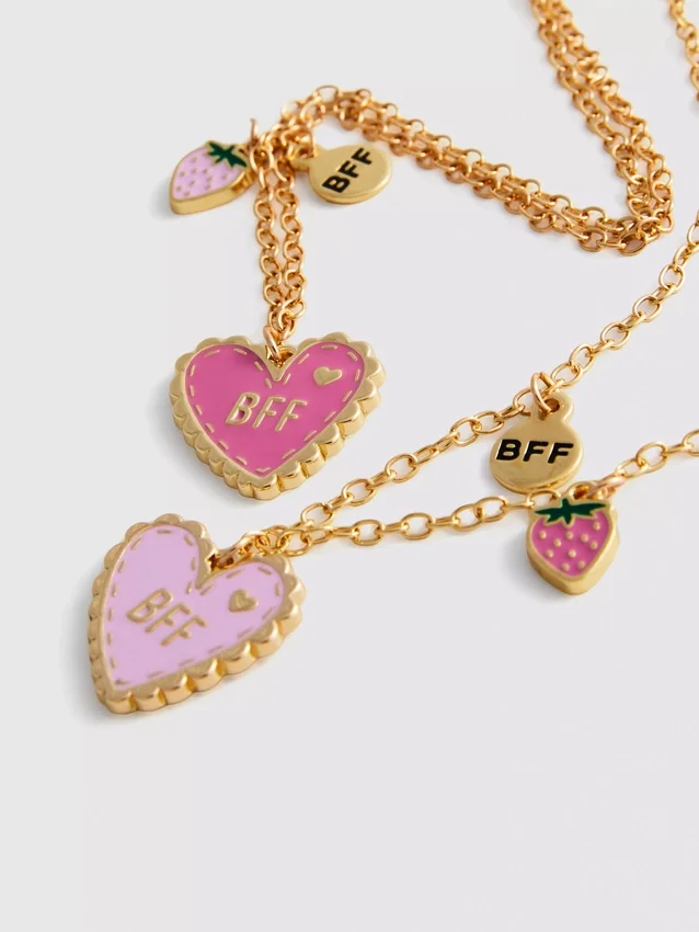 Paquete de 2 collares de corazones «BFF»