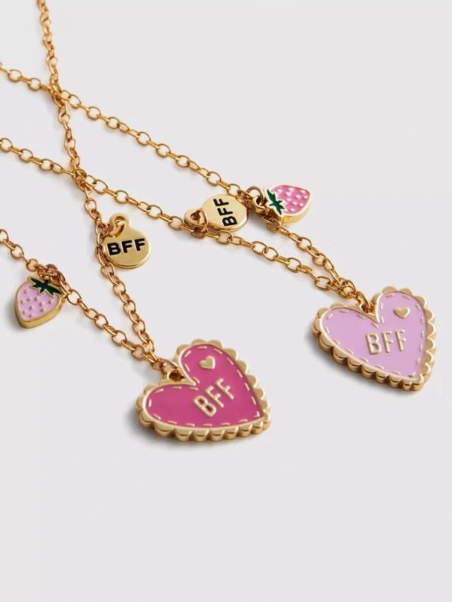 Paquete de 2 collares de corazones «BFF»