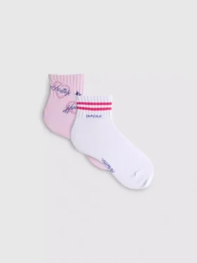 Paquete de 2 pares de calcetines cortos de algodón «K-Pop Demon Hunters»