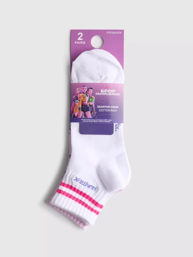 Paquete de 2 pares de calcetines cortos de algodón «K-Pop Demon Hunters»