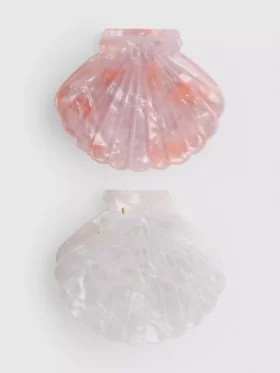 Paquete de 2 pinzas para el cabello con forma de concha