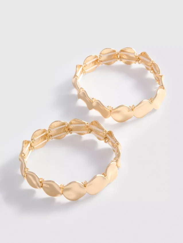 Paquete de 2 pulseras de metal fundido