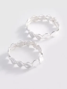 Paquete de 2 pulseras de metal fundido