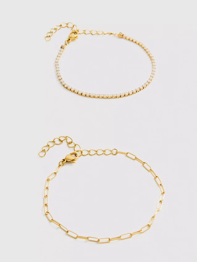 Paquete de 2 pulseras impermeables de diseño mixto