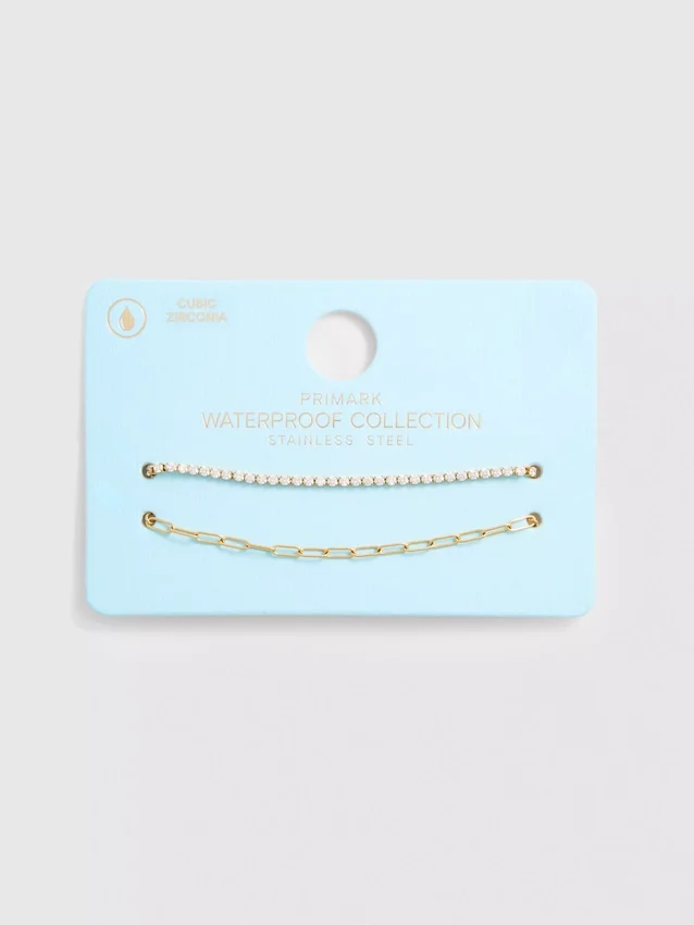 Paquete de 2 pulseras impermeables de diseño mixto