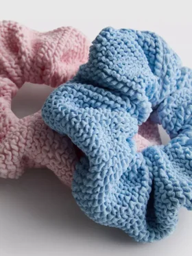 Paquete de 2 scrunchies texturizados