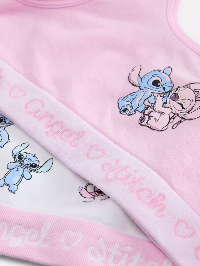 Paquete de 2 tops cortos sin costuras de Stitch y Angel de Disney