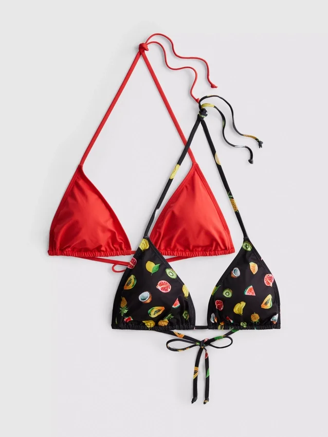 Paquete de 2 tops de bikini con estampado triangular