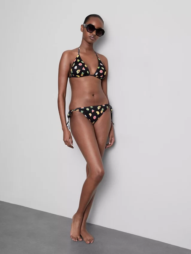 Paquete de 2 tops de bikini con estampado triangular