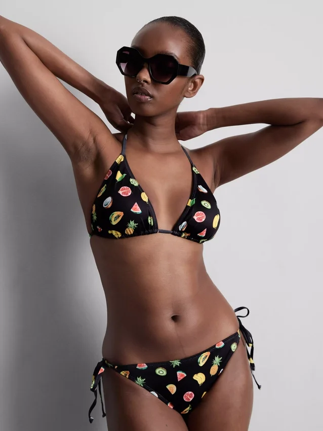 Paquete de 2 tops de bikini con estampado triangular
