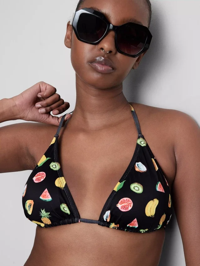 Paquete de 2 tops de bikini con estampado triangular