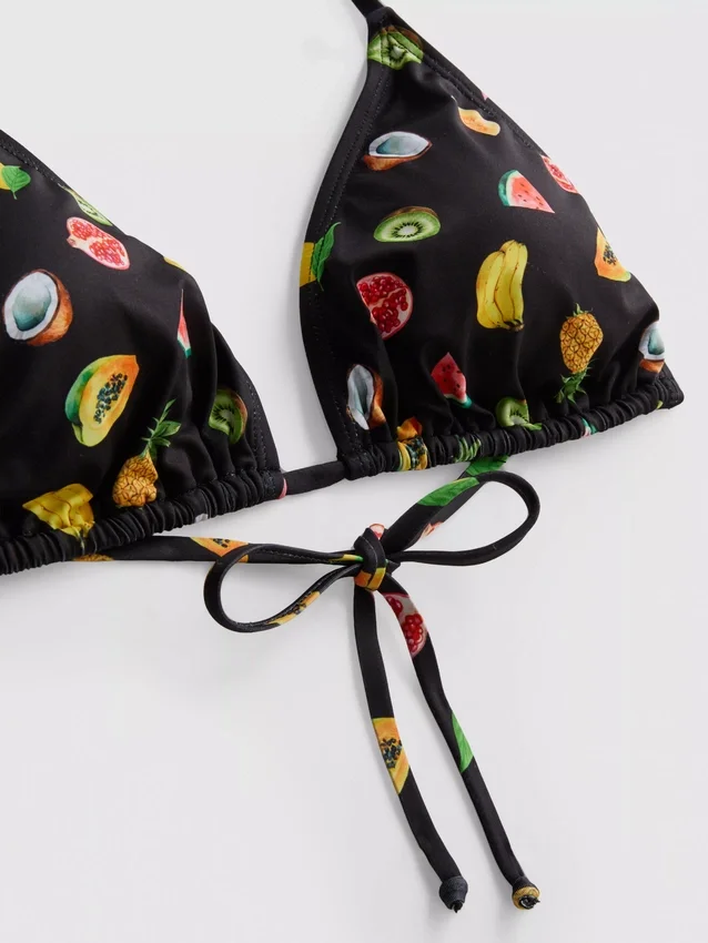 Paquete de 2 tops de bikini con estampado triangular