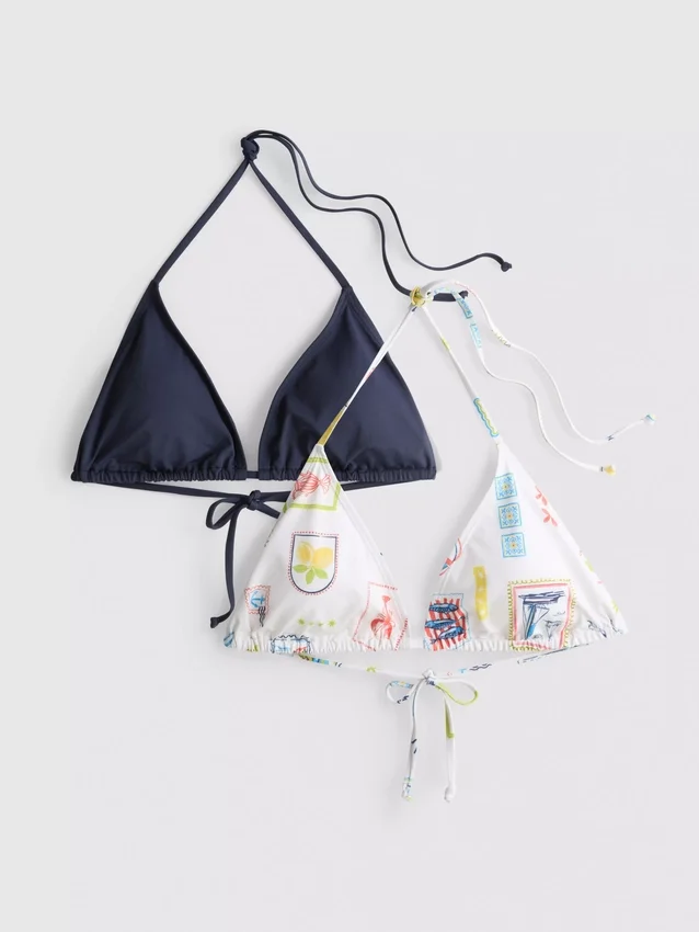 Paquete de 2 tops de bikini triangulares